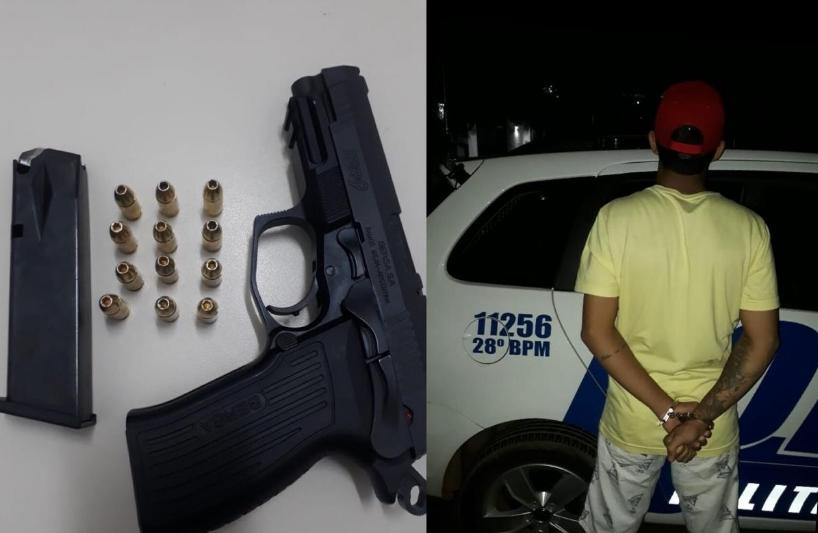 Polícia Militar prende homem com arma de fogo e várias munições em Anápolis