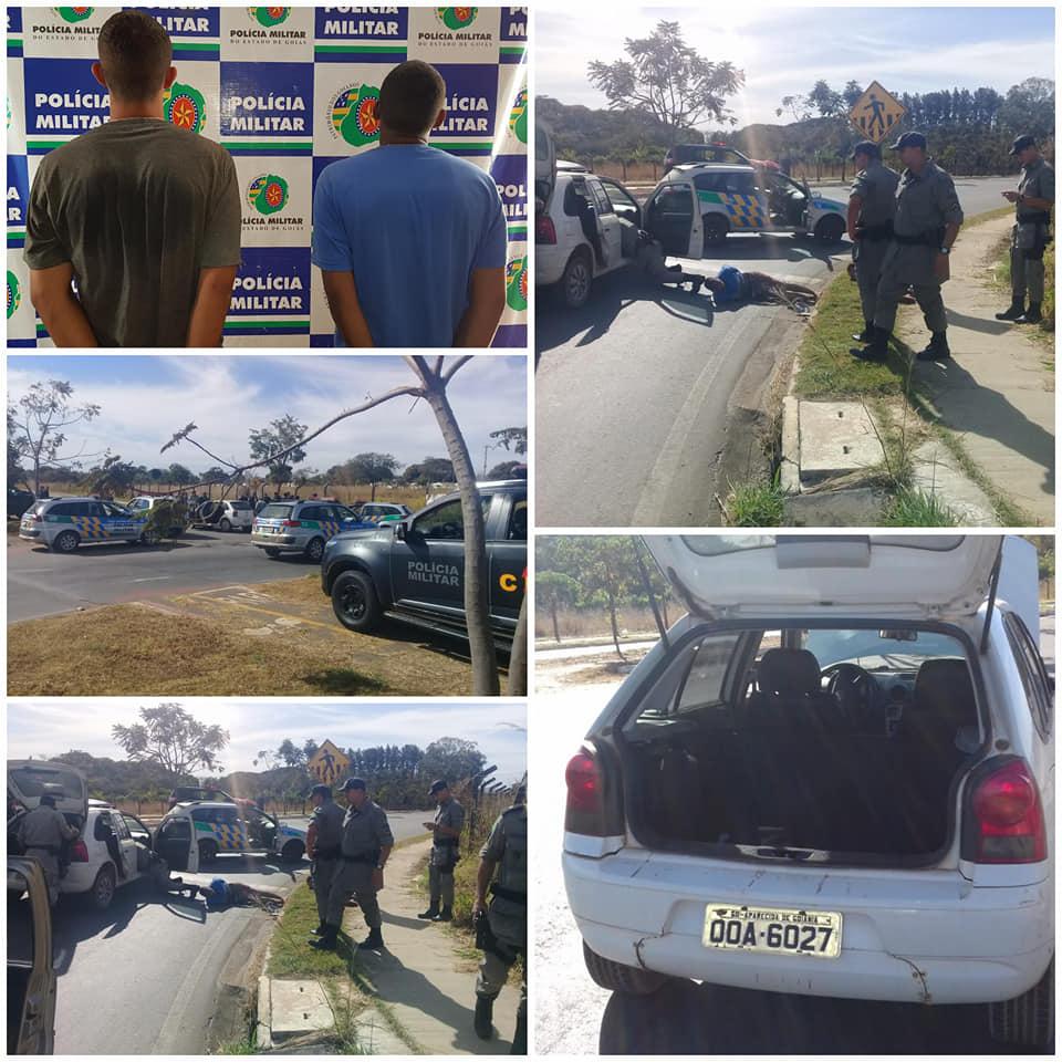 Polícia Militar prende dupla com carro e objetos roubados em Aparecida