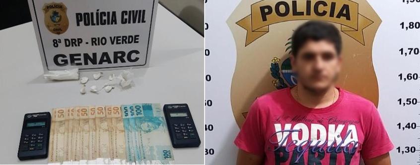 Traficante que aceitava cartões de débito e crédito é preso pela polícia civil de Rio Verde GO