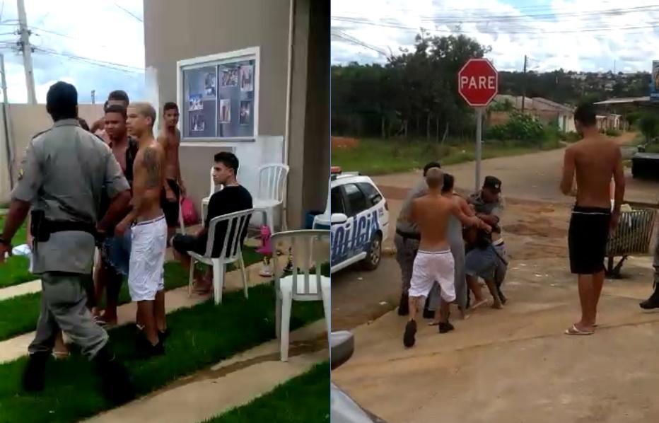 Ocorrência da Polícia Militar no entorno do Distrito Federal termina com desacato, chutes, murros e prisões