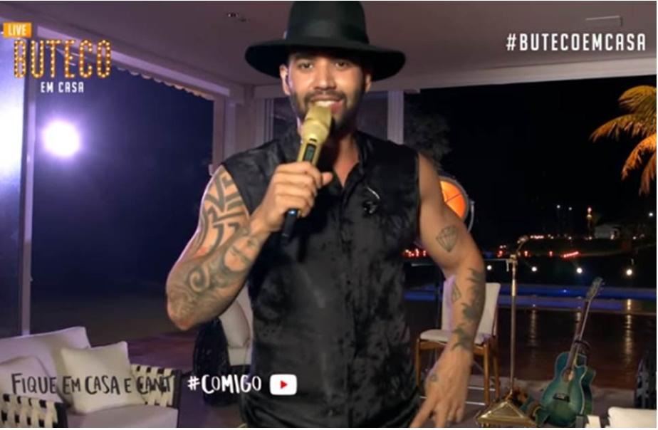 Gustavo Lima durante a Live “Vou Parcelar as Minhas Contas, A Coisa Tá Feia”