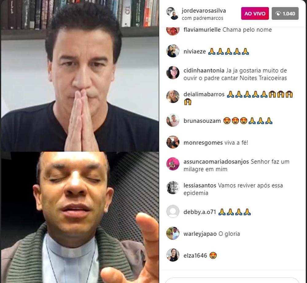 Em Live, Apresentador Jordevá Rosa pede Padre para rezar pelos goianos