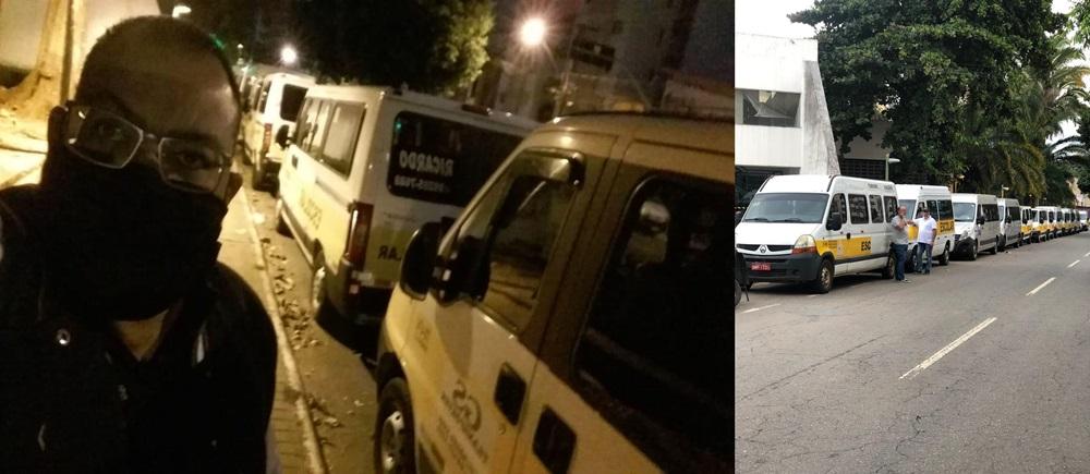 Motoristas de Vans escolares fazem protesto em Goiânia