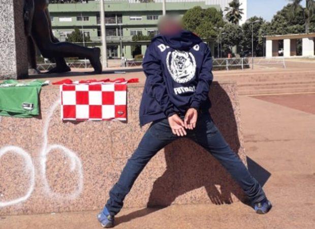 Com auxílio emergencial, homem compra tinta pra pichar monumento e é detido