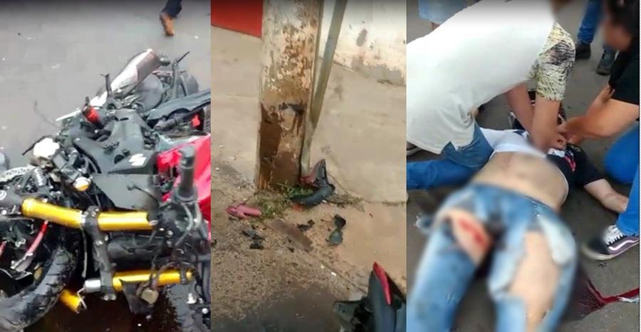Motociclista atinge poste e morre em Anápolis