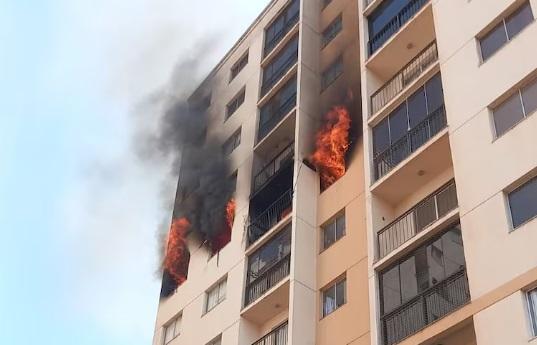 Casal e criança morrem após pular de prédio para fugir de incêndio