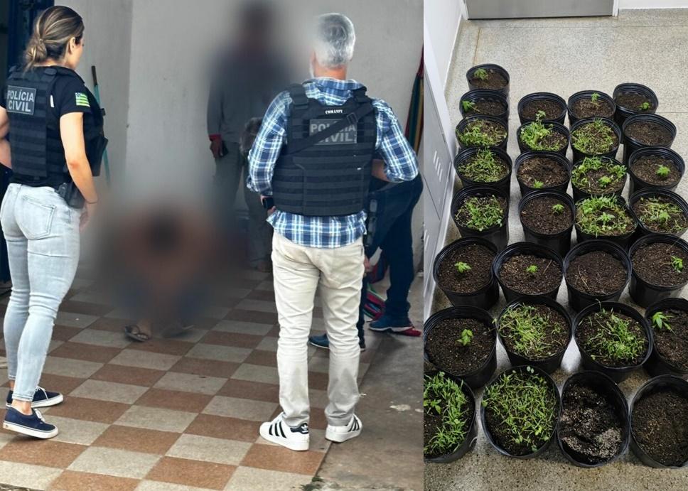 Operação da Polícia Civil prende investigado por ameaças à companheira e descobre laboratório de drogas