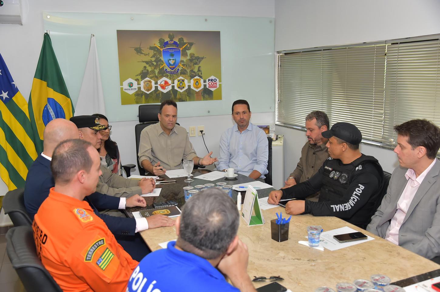 Vilela e coronel Brum dialogam sobre parcerias para implantar na segurança pública em Aparecida