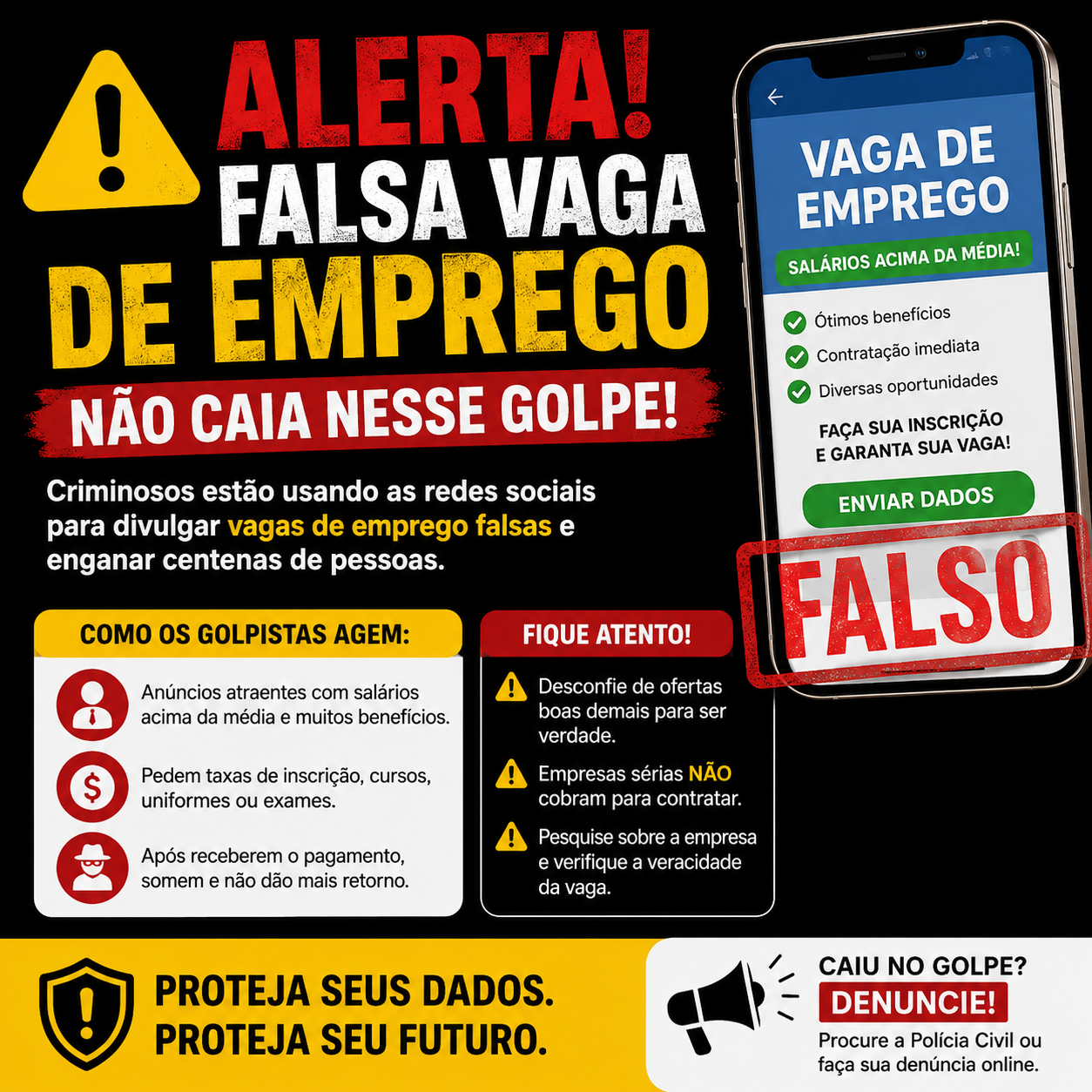 Golpe da falsa vaga de emprego faz diversas vítimas em Goiás