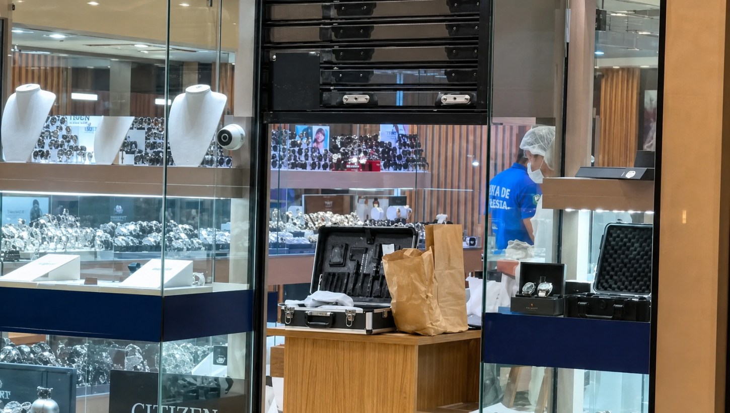 Polícia busca suspeitos de furtar joalheria em shopping de luxo de Goiânia; prejuízo pode chegar a R$ 400 mil